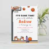 Invitation d'anniversaire de basketball moderne pe (Debout devant)
