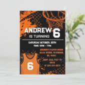Invitation d'anniversaire de basketball moderne pe (Debout devant)