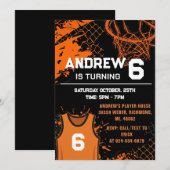 Invitation d'anniversaire de basketball moderne pe (Devant / Derrière)