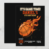 Invitation d'anniversaire de basketball modifiable (Devant / Derrière)