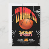 Invitation d'anniversaire de basketball noir (Devant)