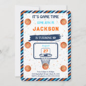 Invitation d'anniversaire de basketball orange (Devant)