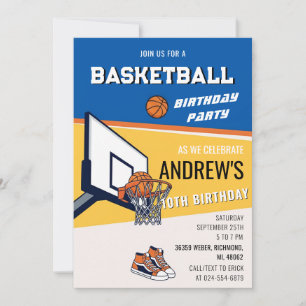Invitation d'anniversaire de basketball personnali