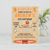 Invitation d'anniversaire de basketball personnali (Debout devant)