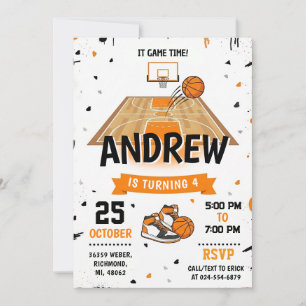 Invitation d'anniversaire de basketball personnell