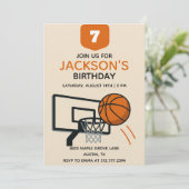Invitation d'anniversaire de basketball pour garço (Debout devant)