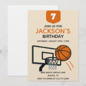 Invitation d'anniversaire de basketball pour garço (Devant / Derrière)