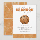 Invitation d'anniversaire de basketball pour les g (Devant / Derrière)
