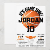 Invitation d'anniversaire de basketball Slam Dunk (Devant / Derrière)