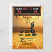 Invitation d'anniversaire de basketball tout âge (Devant)