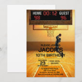 Invitation d'anniversaire de basketball tout âge (Devant / Derrière)