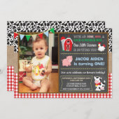 Invitation d'anniversaire de basse-cour avec la (Devant / Derrière)