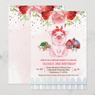 Invitation d'anniversaire de basse-cour pour tout 