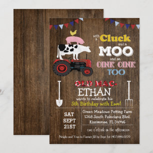 Invitation d'anniversaire de basse-cour pour tout
