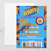 Invitation d'anniversaire de bataille de fléchette (Devant / Derrière)