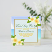 Invitation d'anniversaire de Beach & Frangipani (Debout devant)