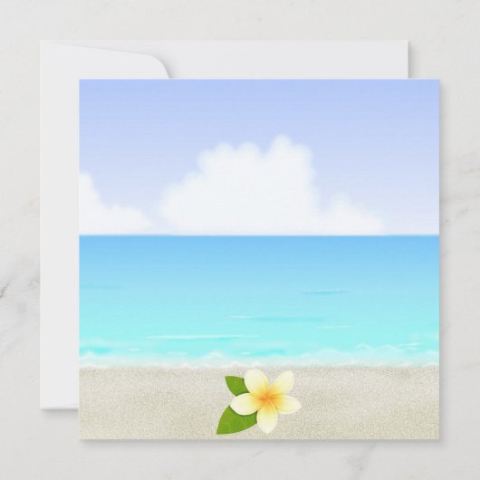 Invitation d'anniversaire de Beach & Frangipani (Dos)