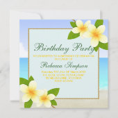 Invitation d'anniversaire de Beach & Frangipani (Devant)