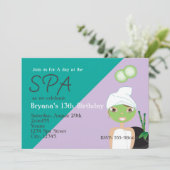 Invitation d'anniversaire de beauté pour fille au  (Debout devant)