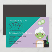 Invitation d'anniversaire de beauté pour fille au  (Devant / Derrière)