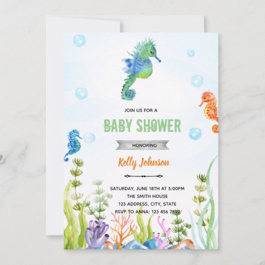 Invitation d'anniversaire de bébé de fête prénatal (Devant)
