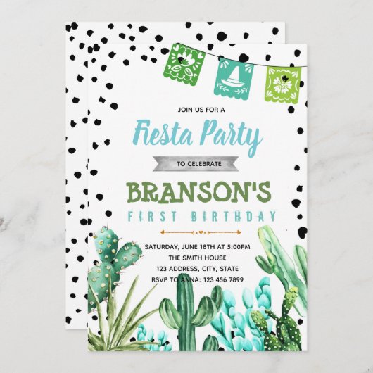 Invitation d'anniversaire de bébé de garçon de (Devant / Derrière)