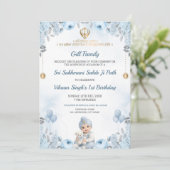Invitation d'anniversaire de bébé garçon Sukhmani  (Debout devant)