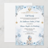 Invitation d'anniversaire de bébé garçon Sukhmani  (Devant / Derrière)