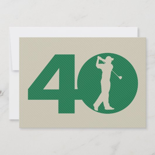 Invitation d'anniversaire de beige de vert de golf (Devant)