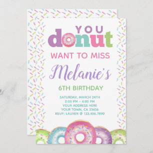 Invitation d'anniversaire de beignet
