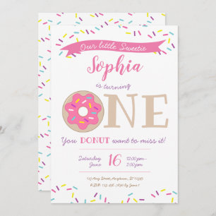 Invitation d'anniversaire de beignet de beignet de