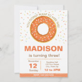 Invitation d'anniversaire de beignet de citrouille (Devant)