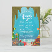 Invitation d'anniversaire de belle grotte océaniqu (Debout devant)