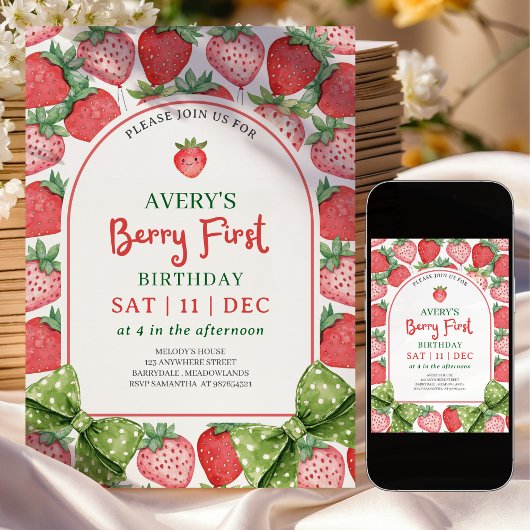 Invitation d'anniversaire de Berry pour son 1er an