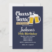 Invitation d'anniversaire de bière, applaudissemen (Devant)