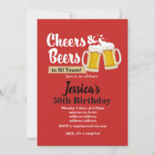 Invitation d'anniversaire de bière, applaudissemen (Devant)