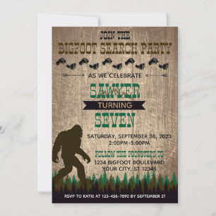 Invitation d'anniversaire de Bigfoot