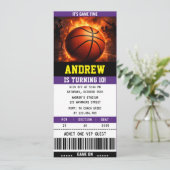 Invitation d'anniversaire de billet de basketball  (Debout devant)