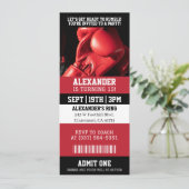 Invitation d'anniversaire de billet de boxe (Debout devant)