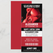 Invitation d'anniversaire de billet de boxe (Devant / Derrière)