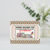 Invitation d'anniversaire de billet de cirque (Debout devant)