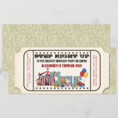 Invitation d'anniversaire de billet de cirque vint (Devant / Derrière)