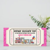 Invitation d'anniversaire de billet de cirque vint (Debout devant)
