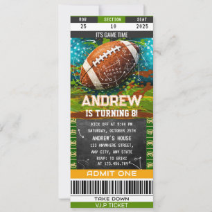 Invitation d'anniversaire de billet de football am