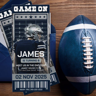 Invitation d'anniversaire de billet de football mo