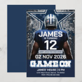 Invitation d'anniversaire de billet de football mo (Devant / Derrière)