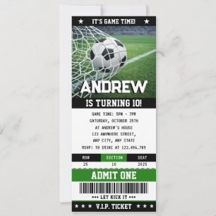Invitation d'anniversaire de billet de football pe