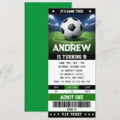 Invitation d'anniversaire de billet de jeu de foot (Devant / Derrière)