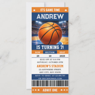 Invitation d'anniversaire de billet de match de ba