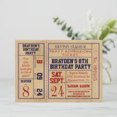 Invitation d'anniversaire de billet de sports de (Debout devant)